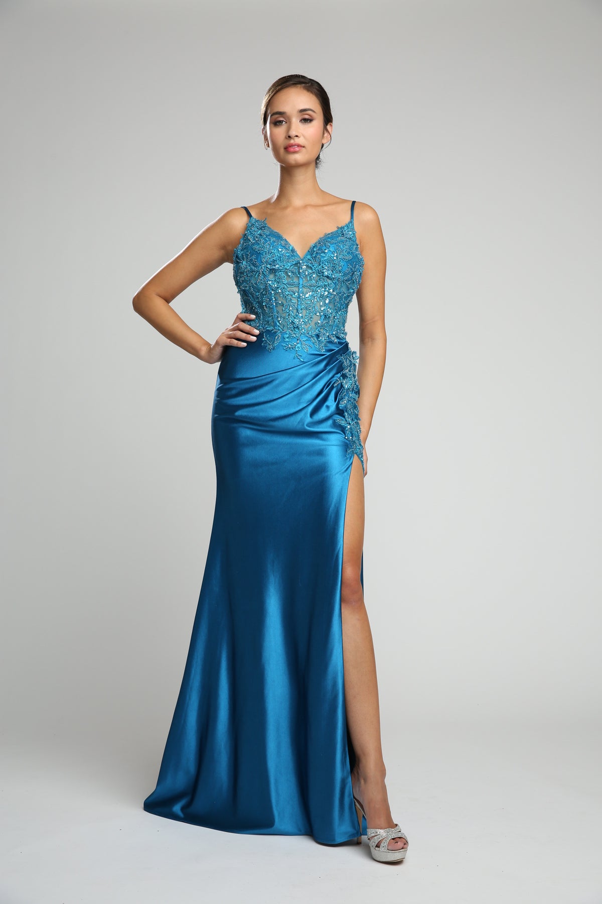 fiesta fashion homecoming dresses Spaghetti Straps Silver Green Glitter Homecoming Dress with Pockets –  Pgmdress main image 1